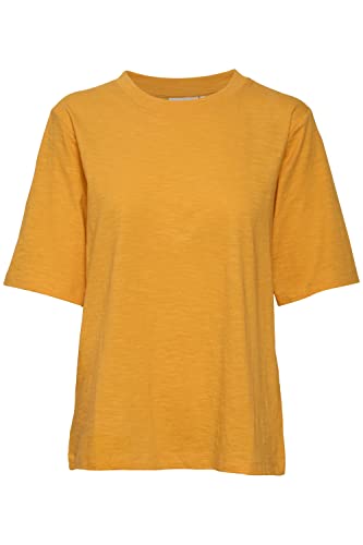 KAFFE Damen T-Shirt Kurzarm Rundhals Casual Basic Top Damen T-Shirt Kurzarm Rundhals Casual Basic Top Flame Orange L von KAFFE