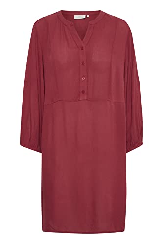 KAFFE Damen V-Ausschnitt, Above The Knee langärmlig Lässiges Kleid, Palisander, 36 von KAFFE