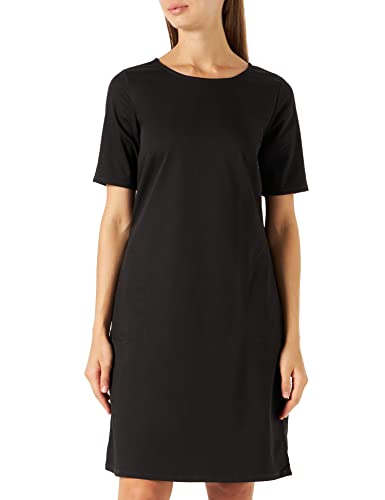 KAFFE Damen Casual Kurzarm Knielang Lässiges Kleid, Schwarz tief, 40 von KAFFE