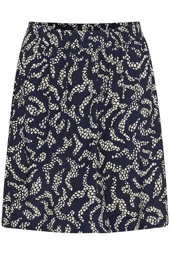 KAFFE Damen Women's High-Waisted Elastic Waistband Wide Legs Relaxed Fit Shorts, Midnight Marine Lace Print, 40 KAFFE Damen Women's High-Waisted Elastic Waistband Wide Legs Relaxed Fit Shorts, Midnight Marine Lace Print, 40 von KAFFE