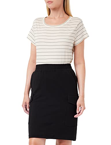 Kaffe Damen Women's Jersey Skirt Knee Length Side Pockets Elastic Band Rock, Black Deep, 36 von KAFFE