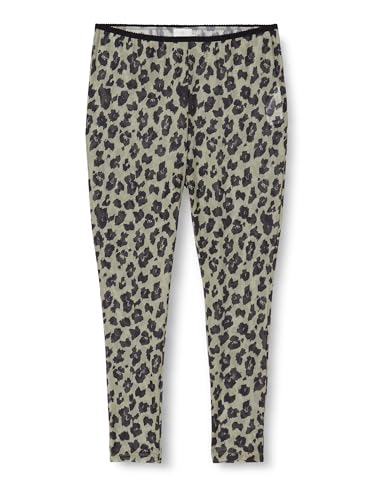 KAFFE Damen Women's Leggings Mesh Animal Print Skinny Fit Ankle Length High-Waisted Hose, Light Green Leopard, von KAFFE