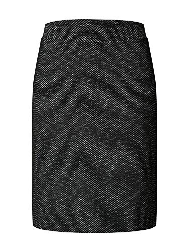 KAFFE Damen Women's Pencil Skirt Above Knee Length Slim Fit High Waisted Elastic Waist Rock, Schwarz/Kreide Mini Check, 48 von KAFFE