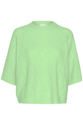 KAFFE Damen Women's Round Neck Regular Fit Hole Knit Half Sleeves Hip Length Pullover, Spring Bouquet Melange, XL von KAFFE