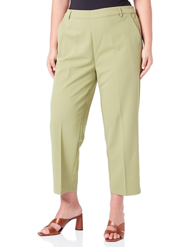 KAFFE Damen Women's Trousers Cropped Length Elastic Waist Regular Fit Pockets Hose, Mosstone, von KAFFE