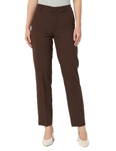 KAFFE Damen Women's Trousers Regular Fit Zipper Fastening Cropped Length Straight Legs Hose, Java, KAFFE Damen Women's Trousers Regular Fit Zipper Fastening Cropped Length Straight Legs Hose, Java, von KAFFE