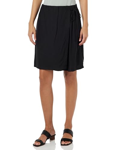 KAFFE Damen Wrap Knielänge, elastische Taille, gerade Passform Skirt, Black Deep, 36 von KAFFE