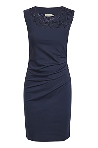 KAFFE India Vivi Dress Damen Kleid Cocktailkleild Ärmellos Elegant Spitze Knielang Spitzenkleid Midnight Marine M von KAFFE