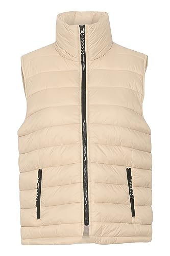KAFFE Jacke KAlira Damen Puffer Weste Übergangsjacke Wattierte Basic Gesteppte Ärmellos Steppweste 42, Smoke Gray von KAFFE