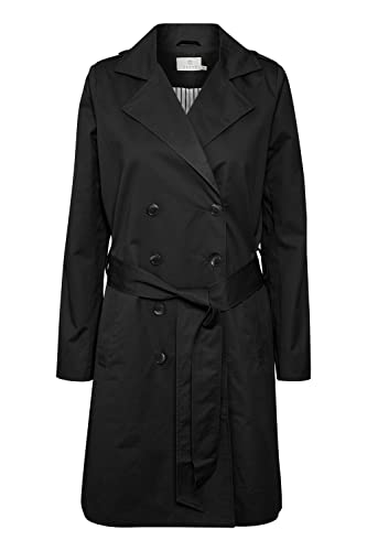 KAFFE Jacke KAselma Damen Trenchcoat mit Gürtel Lang Übergangsmantel Mode Black Deep 38 von KAFFE