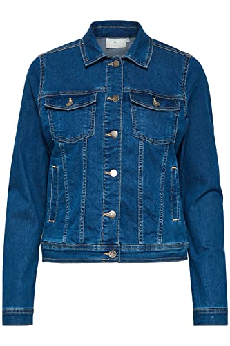 KAFFE Jacke KAvicky Damen Jeansjacke Leichte Denim Übergangs Jacke Medium Blue Washed Denim 38 von KAFFE