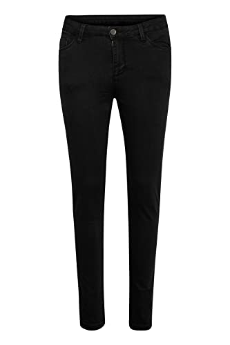 KAFFE Jeans KAvicky Damen Skinny Jeans Slim Fit Hose mit Hoher Taille Stretch 34, Black Deep 34 von KAFFE