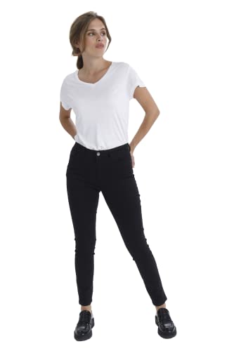 KAFFE Jeans KAvicky Damen Skinny Jeans Slim Fit Hose mit Hoher Taille Stretch Black Deep 42 von KAFFE