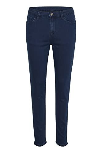 Kaffe Damen Women' s Skinny Slim Fit High Waist Trousers Strechy Jeans, Dark Blue Denim, 38 von KAFFE
