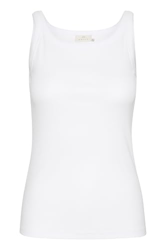 KAFFE Jerseytop KAcarna Damen Jerseytop Basic Sommer Casual Tank Top Unterhemd Shirt Ärmellos U-Ausschnitt Blusentop Optical White XS von KAFFE