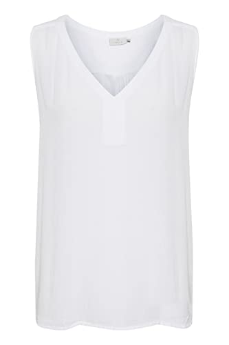 KAFFE Top KAamber Damen Tank Top Ärmellos Sommer Oberteile V-Ausschnitt BlusentopTanktops Bluse 42, Optical White von KAFFE