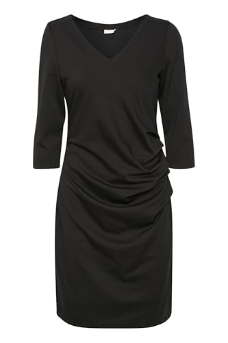 KAFFE Kleid KAindia Damen Kleid 3/4 Arm Knielang Cocktail V-Ausschnitt Cocktailkleid M, Black Deep M von KAFFE