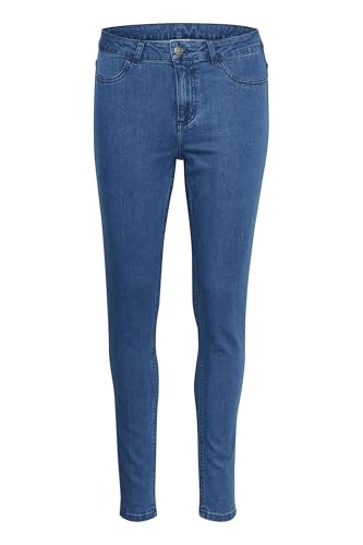 KAFFE Jeans KAlaurine Jeans Damen Slim Fit Mittlere Taille Klassisches Skinny Jeanshose 44, Medium Blue Denim von KAFFE