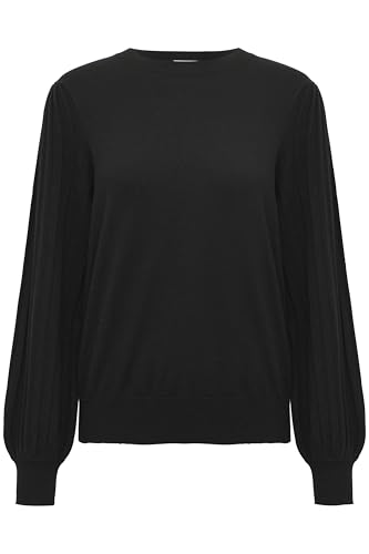 KAFFE Strickpullover KAlone Strickpullover Damen Elegant Rundhals Mode Pullover Casual Winterpullover Gestrickter Black Deep S von KAFFE