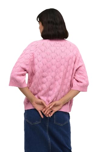 KAFFE KAmalene Knit Pullover Damen Strickpullover Kurzarm Rundhals Pullover Knit Pulli Herbst Winter Einfarbig Oberteile Rosebloom Melange XL von KAFFE