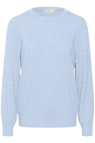 KAFFE KAnanna Damen Strickpullover Elegant Herbst Winter Warm Pullover Rundhals Pulli Einfarbig Celestial Blue M von KAFFE