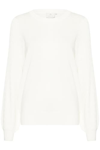 KAFFE KAnanna Damen Strickpullover Elegant Herbst Winter Warm Pullover Rundhals Pulli Einfarbig Chalk L von KAFFE
