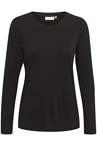 KAFFE Langarm-Shirt KAyoko Damen Shirt Slim Fit Rundhals Langarmshirt Eng Jersey Langamr M, Black Deep von KAFFE