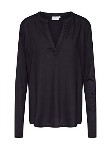 KAFFE Langarm-Bluse Kacalina Damen Bluse Langarm Casual Basic Shirt V-Ausschnitt Black deep 34 von KAFFE