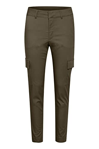 KAFFE Kalea 7/8 Pocket Pants Damen Hose 7/8 Cargo Casual Slim Fit Cargohose aAfgesetzten Taschen Grape Leaf 38 von KAFFE