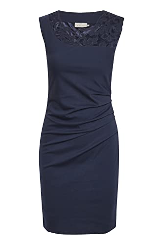Kaffe Damen Women's Coctail Dress Sleeveless Slim Fit with Floral Lace Cocktailkleid, Navy, L von KAFFE