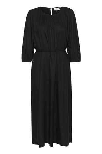 KAFFE Kleid KAcarmen Damen Kleid Kurzarm Wickelkleid Lange Freizeitkleider Sommer Bindegürtel 44, Black Deep 44 von KAFFE