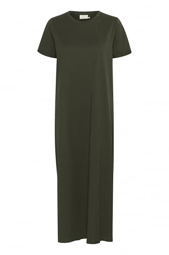 KAFFE Kleid KAcelina Damen Kleid Rundhals Maxi Kurzarm Casual Basic Freizeitkleider XL, Forest Night von KAFFE