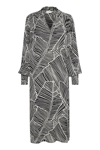 KAFFE Kleid KAgenette 38, Black/Turtledove Leaf Print 38 von KAFFE