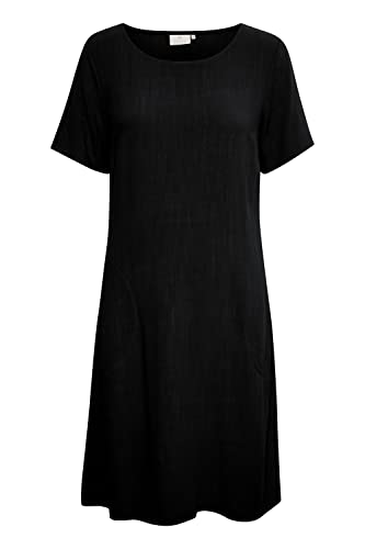 KAFFE Kleid KAliny Damen Kleid Kurzarm Basic Rundhals Shirtkleid Black Deep 40 von KAFFE