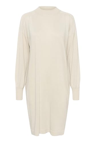 KAFFE Kleid KAregina Dammen Strickkleid Glitzer Rundhals Elegant Langarm Kleid Pulloverkleid Sand Dollar XS von KAFFE