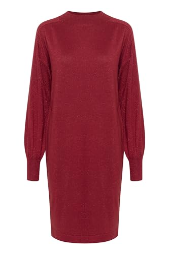 KAFFE Kleid KAregina Dammen Strickkleid Glitzer Rundhals Elegant Langarm Kleid Pulloverkleid L, Sun-Dried Tomato L von KAFFE