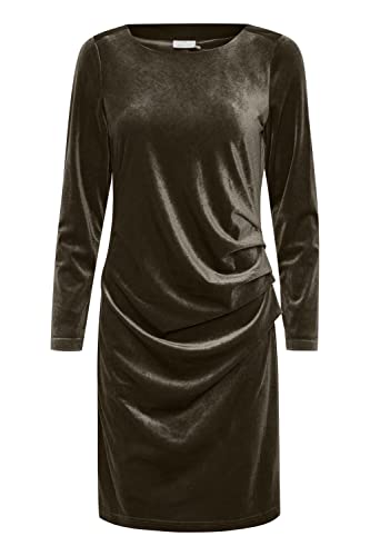 KAFFE Kleid Kelly Damen Kleid Samt Rundhals Langarm Cocktail Abendkleid Samtkleid Canteen M von KAFFE