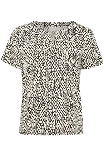 KAFFE T-Shirt KAbella XXL, Black/Chalk Graphic Dot von KAFFE
