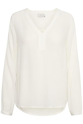 KAFFE Langarm-Bluse Amber Damen Bluse Amber Langarm V Ausschnitt Casual Shirt 46, Chalk von KAFFE