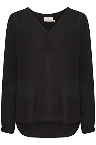 KAFFE Langarm-Bluse Amber Damen Bluse Amber Langarm V Ausschnitt Casual Shirt 48, Black von KAFFE