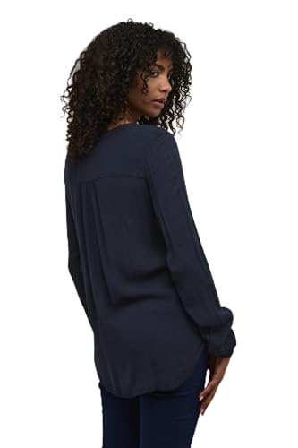KAFFE Langarm-Bluse Amber Damen Bluse Amber Langarm V Ausschnitt Casual Shirt Moroccan Blue 34 von KAFFE