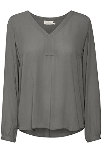 KAFFE Langarm-Bluse Amber Damen Bluse Amber Langarm V Ausschnitt Casual Shirt Smoked Pearl 34 von KAFFE