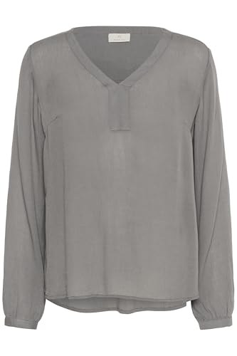 KAFFE Langarm-Bluse Amber Damen Bluse Amber Langarm V Ausschnitt Casual Shirt 36, Smoked Pearl von KAFFE