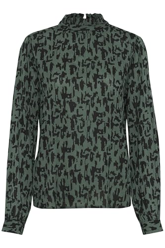 KAFFE Langarm-Bluse KAluna 42, Green/Black Graphic Print 42 von KAFFE