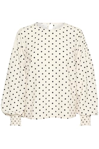 KAFFE Langarm-Bluse KAoscarna 40, Chalk/Black Dot 40 von KAFFE