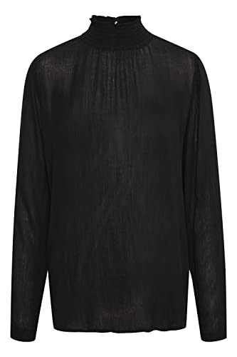 KAFFE Langarm-Bluse Trine Damen Bluse Stehkragen Langarm Elegant Shirt 38, Black deep von KAFFE