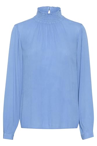 KAFFE Langarm-Bluse Trine Damen Bluse Stehkragen Langarm Elegant Shirt 46, Ebb and Flow 46 von KAFFE