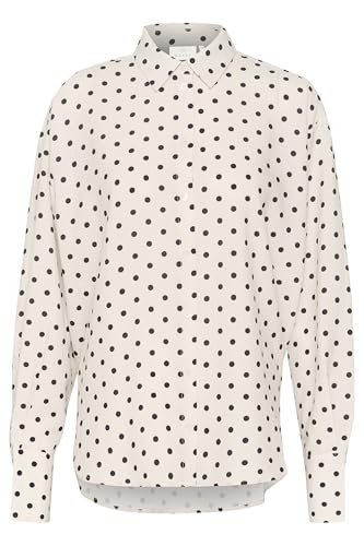 KAFFE Langarm - Hemd KAoscarna 40, Chalk/Black Dot 40 von KAFFE