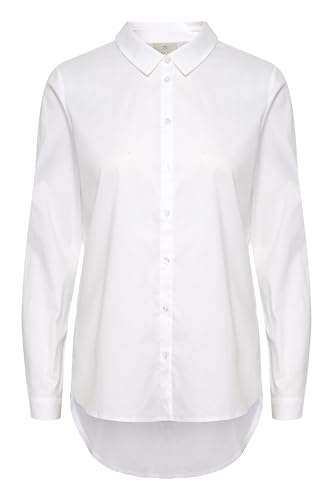 KAFFE Langarm - Hemd KAscarlet Damen Hemd Langarm Hemdbluse Button Down Stehkragen Büroblusen Lässige Oberteile Optical White 42 von KAFFE