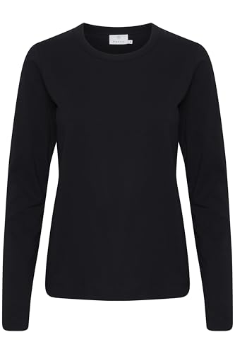 KAFFE Langarm-Shirt KAmarin Damen T-Shirt Langarm Casual Basic Einfarbig Langarmshirt Black Deep XXL von KAFFE
